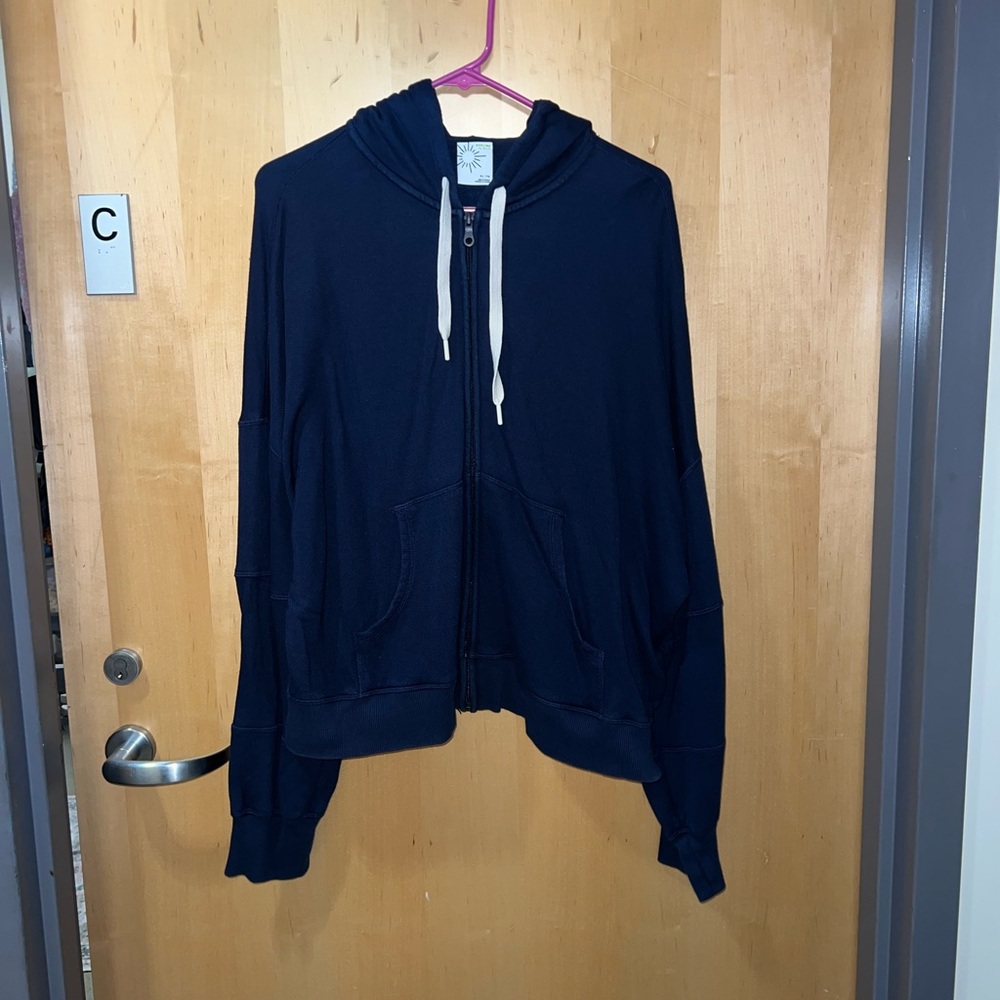 Aerie Navy Blue Zip-Up Hoodie